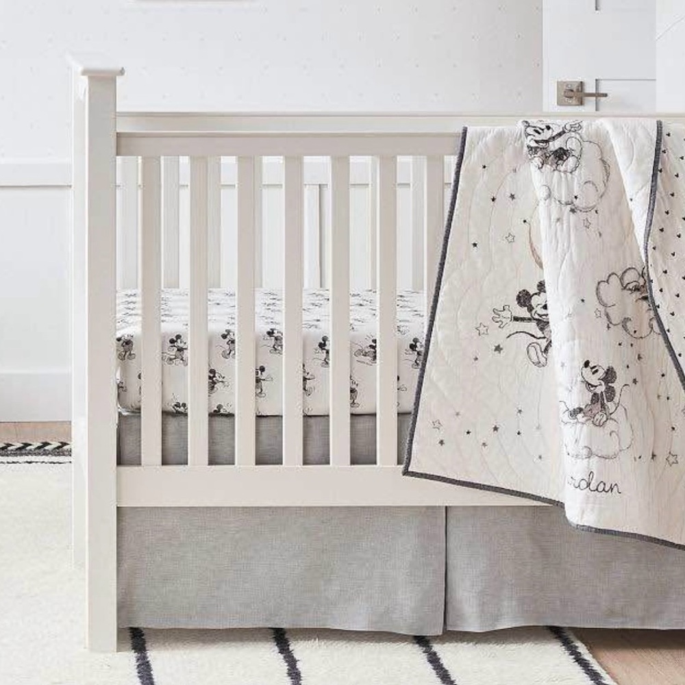 Pottery Barn Kids Belgian Flax Linen Crib Skirt